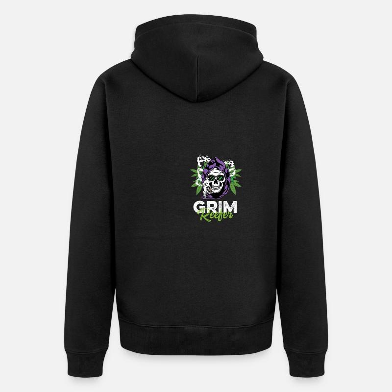 Düsterer Reefer Drogendealer Gift - Unisex Premium Bio Zip Hoodie - Schwarz