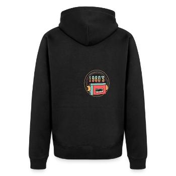 Cadeau grand-père ou grand-mère des années 1980 - Veste à capuche bio Premium Unisexe - noir - Dos - Nico (187cm)