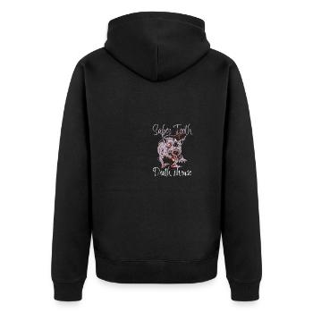 Sabre Tooth Death Mouse funny vintage quote - Unisex Premium Organic Zip Hoodie - black - Back - Nico (187cm)