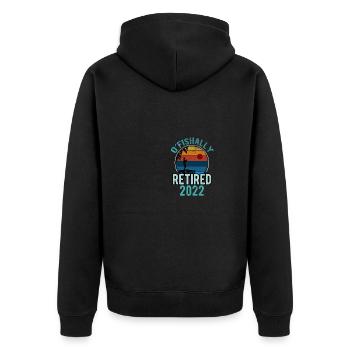 Funny Quote of Retired 2022 Retired - Unisex Premium Organic Zip Hoodie - black - Back - Nico (187cm)