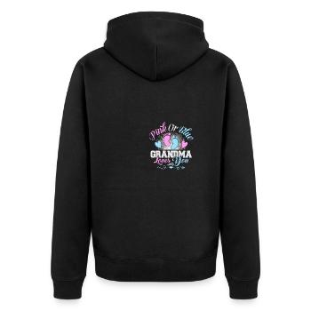 Rosa oder blaue Oma liebt dich Geschlecht enthülle - Unisex Premium Bio Zip Hoodie - Schwarz - Hinten - Nico (187cm)