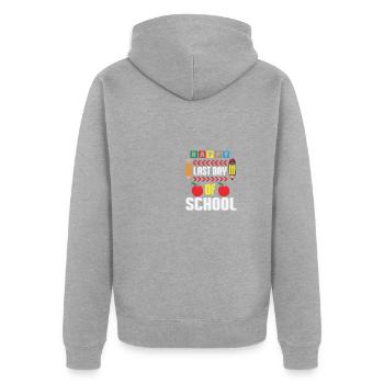 Bonne dernière remise des diplômes de l’instituteur pour - Veste à capuche bio Premium Unisexe - gris chiné - Dos - Nico (187cm)