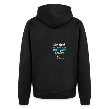 Funny Veterinarians -Veterinary Technician Women Girls - Unisex Premium Organic Zip Hoodie - black - Back - Nico (187cm)