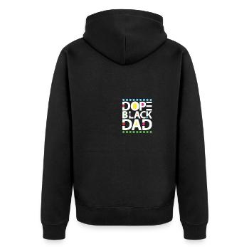 Funny Dad Vathers Day Dad Schwarzer Vater Schwarze - Unisex Premium Bio Zip Hoodie - Schwarz - Hinten - Nico (187cm)