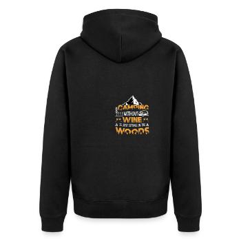Devis vintage Camping Aventure - Veste à capuche bio Premium Unisexe - noir - Dos - Nico (187cm)