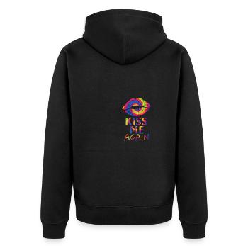 Tie dye les lèvres - embrasse-moi à nouveau - Veste à capuche bio Premium Unisexe - noir - Dos - Nico (187cm)