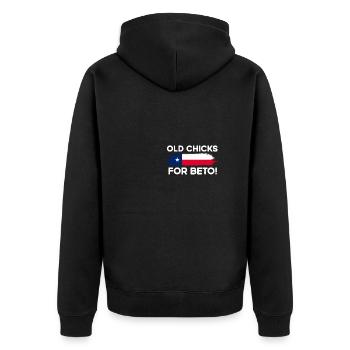 Design pour les amoureux Beto Flag Vintage Old Chick - Veste à capuche bio Premium Unisexe - noir - Dos - Nico (187cm)