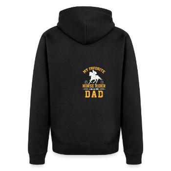 Mon enchérisseur de chevaux préféré m’appelle papa - Veste à capuche bio Premium Unisexe - noir - Dos - Nico (187cm)