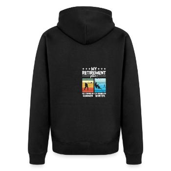 Fly fishing - Ice fishing pension scheme - Unisex Premium Organic Zip Hoodie - black - Back - Nico (187cm)