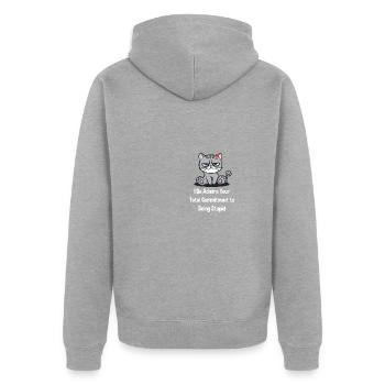 Ich bewundere Ihr Engagement lustiger sarkastisch - Unisex Premium Bio Zip Hoodie - Grau meliert - Hinten - Nico (187cm)