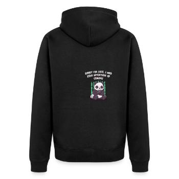 Je suis en retard, je n’avais aucune intention de drôle sa - Veste à capuche bio Premium Unisexe - noir - Dos - Nico (187cm)