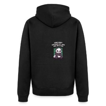 Doesn't look everything, but I made them funny - Unisex Premium Organic Zip Hoodie - black - Back - Nico (187cm)