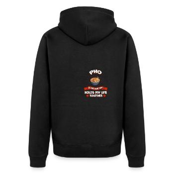 Pho garde ma vie ensemble soupe de nouilles drôle H - Veste à capuche bio Premium Unisexe - noir - Dos - Nico (187cm)