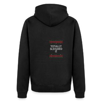 Total Sleigh it motivating quote Christmas - Unisex Premium Organic Zip Hoodie - black - Back - Nico (187cm)