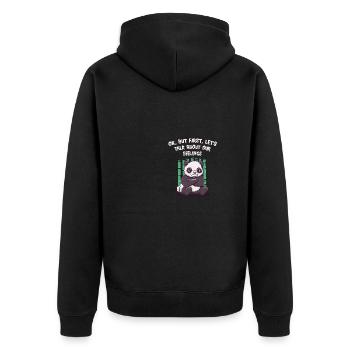 Parlons de nos sentiments drôle sarcasti - Veste à capuche bio Premium Unisexe - noir - Dos - Nico (187cm)
