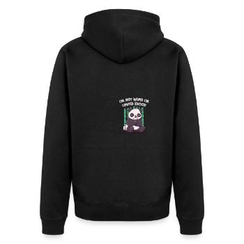 Ich bin keine seltsamen lustigen sarkastischen Hum - Unisex Premium Bio Zip Hoodie - Schwarz - Hinten - Nico (187cm)