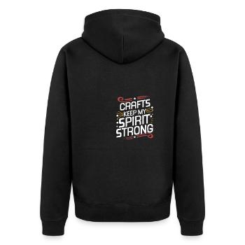 Crafts Keep My Spirit Strong Design for Beer - Unisex Premium Organic Zip Hoodie - black - Back - Nico (187cm)
