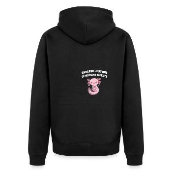 Sarcasm just one of my many talents funny - Unisex Premium Organic Zip Hoodie - black - Back - Nico (187cm)
