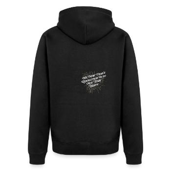 Resolution is it, not thirty funny happy - Unisex Premium Organic Zip Hoodie - black - Back - Nico (187cm)