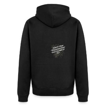 Frohes neues, was auch immer was auch immer es ver - Unisex Premium Bio Zip Hoodie - Schwarz - Hinten - Nico (187cm)