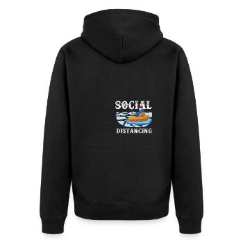 Drôle de citation super poisson mouche vintage - Veste à capuche bio Premium Unisexe - noir - Dos - Nico (187cm)