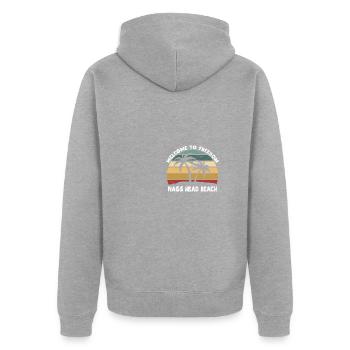 Nags Head Beach Welcome to Summer North Carolin - Unisex Premium Organic Zip Hoodie - heather grey - Back - Nico (187cm)