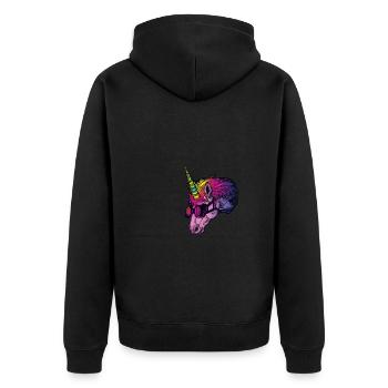 Licorne avec corne colorée - Veste à capuche bio Premium Unisexe - noir - Dos - Nico (187cm)