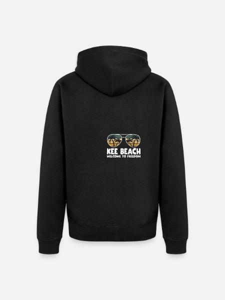 Kee Beach Welcome to Freiheitserlaub - Unisex Premium Organic Zip Hoodie - black