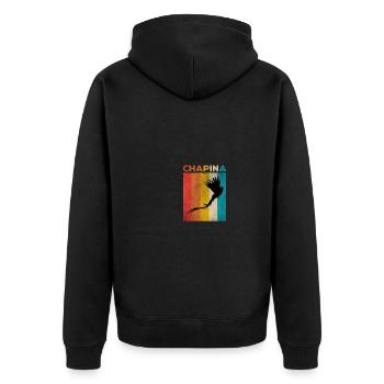 Guatemala Guatemalan Flagge DNA I Geschenk - Unisex Premium Bio Zip Hoodie - Schwarz - Hinten - Nico (187cm)