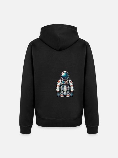Astronaut - Unisex Premium Bio Zip Hoodie - Schwarz