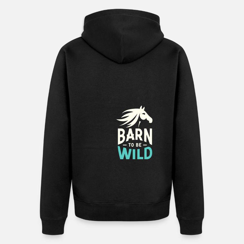 Scheune "Wild sein - Unisex Premium Bio Zip Hoodie - Schwarz