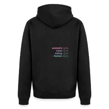 Women's rights are human rights - Unisex Premium Organic Zip Hoodie - black - Back - Nico (187cm)