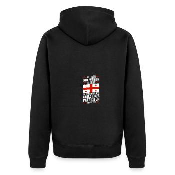 Georgian Georgia - Unisex Premium Organic Zip Hoodie - black - Back - Nico (187cm)