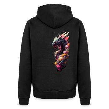 Dragon japonais - Veste à capuche bio Premium Unisexe - noir - Dos - Nico (187cm)