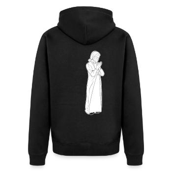 Christian Christianity Granny - Unisex Premium Organic Zip Hoodie - black - Back - Nico (187cm)