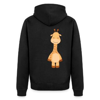 Giraffe Familie Mama Baby T-Shirt - Unisex Premium Bio Zip Hoodie - Schwarz - Hinten - Nico (187cm)