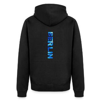 Berlin : ville de la diversité - Veste à capuche bio Premium Unisexe - noir - Dos - Nico (187cm)