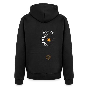 Pisces Girl - Astrology - Unisex Premium Bio Zip Hoodie - Schwarz - Hinten - Nico (187cm)