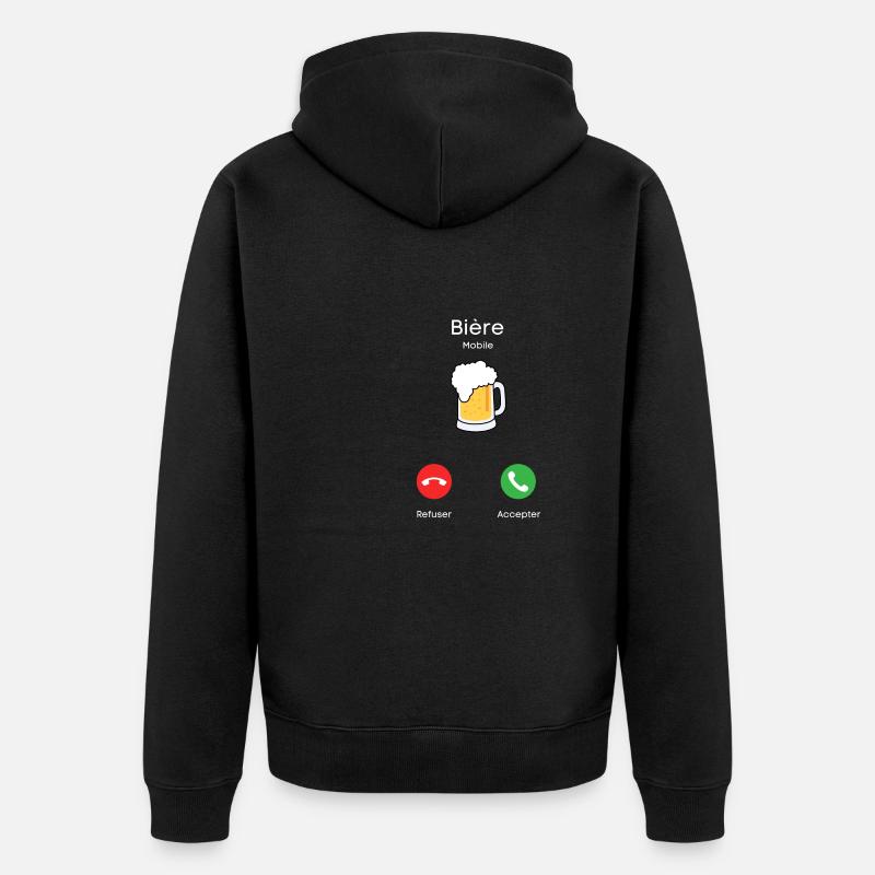 appel de la bière - Veste à capuche bio Premium Unisexe - noir