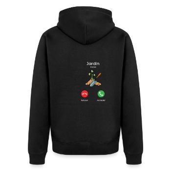 appel du jardin - Veste à capuche bio Premium Unisexe - noir - Dos - Nico (187cm)