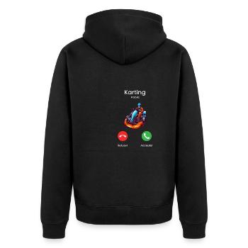 appel du karting - Veste à capuche bio Premium Unisexe - noir - Dos - Nico (187cm)