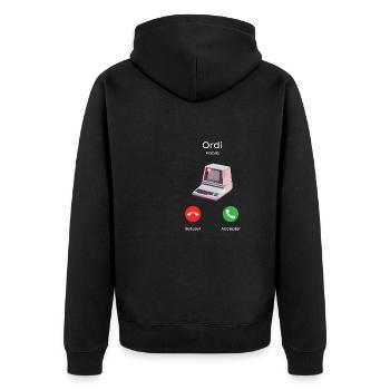 appel de l'ordi - Veste à capuche bio Premium Unisexe - noir - Dos - Nico (187cm)