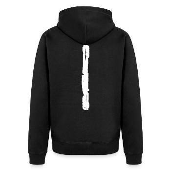 Elder Futhark Rune Isa - Letter I - Unisex Premium Organic Zip Hoodie - black - Back - Nico (187cm)