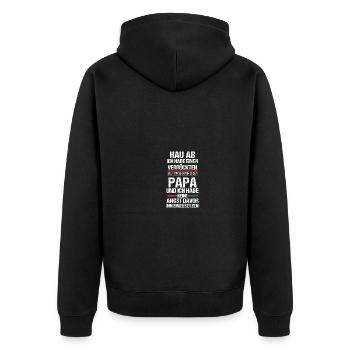 Magyar Papa Père Hongrie - Veste à capuche bio Premium Unisexe - noir - Dos - Nico (187cm)