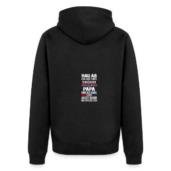 Kroaten Kroate Kroatin Hrvatska Kroatien - Unisex Premium Bio Zip Hoodie - Schwarz - Hinten - Nico (187cm)