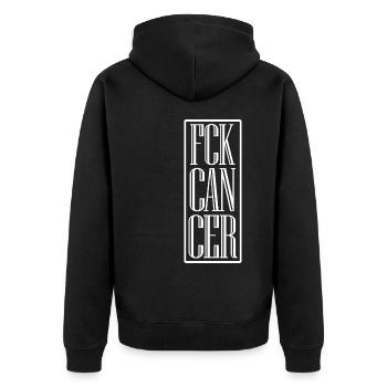 Monat Des Bewusstseins Für Krebsgewinner - Unisex Premium Bio Zip Hoodie - Schwarz - Hinten - Nico (187cm)