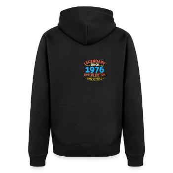 Legendary since 1976 Limited Edition - Unisex Premium Organic Zip Hoodie - black - Back - Nico (187cm)