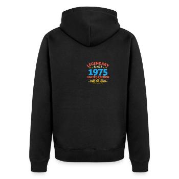 Legendary since 1975 Limited Edition - Unisex Premium Organic Zip Hoodie - black - Back - Nico (187cm)