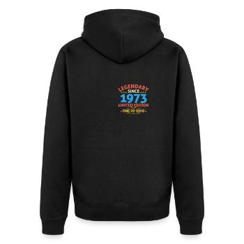 Legendary since 1973 Limited Edition - Unisex Premium Organic Zip Hoodie - black - Back - Nico (187cm)