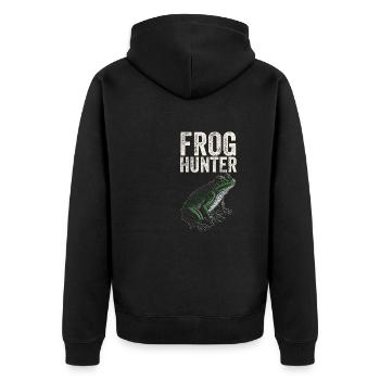 Herpetologist Amphibian Toad Lover Cool Frog Hunte - Unisex Premium Organic Zip Hoodie - black - Back - Nico (187cm)